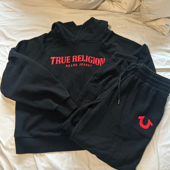 True Religion Tops - True Religion Black and Red Sweatsuit
